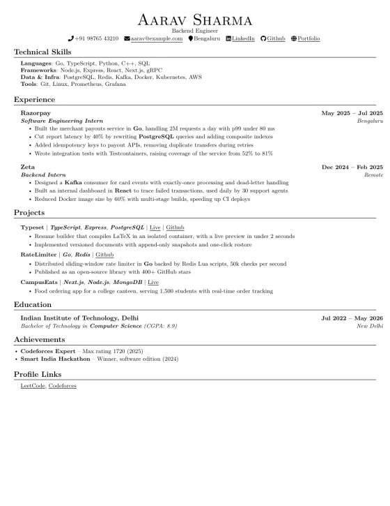 Developer template preview