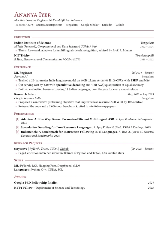 Research template preview